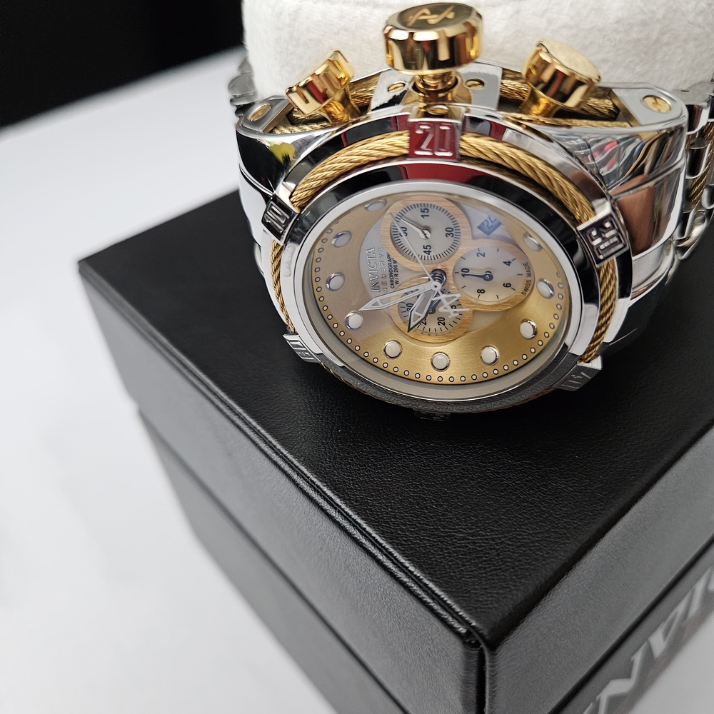 Pre Worn 53mm Invicta Bolt Zeus Gold Chrono Watch Excellent Condition - Picture 14 of 17